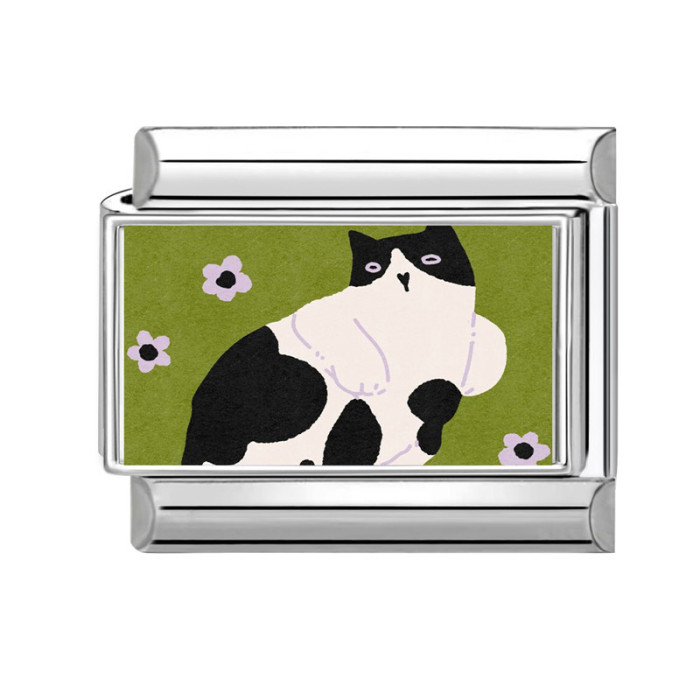 Stainless Steel Creative Pet Elements DIY Cute Cat Dog Series Multifunctional Italian Splicable Module Bracelet