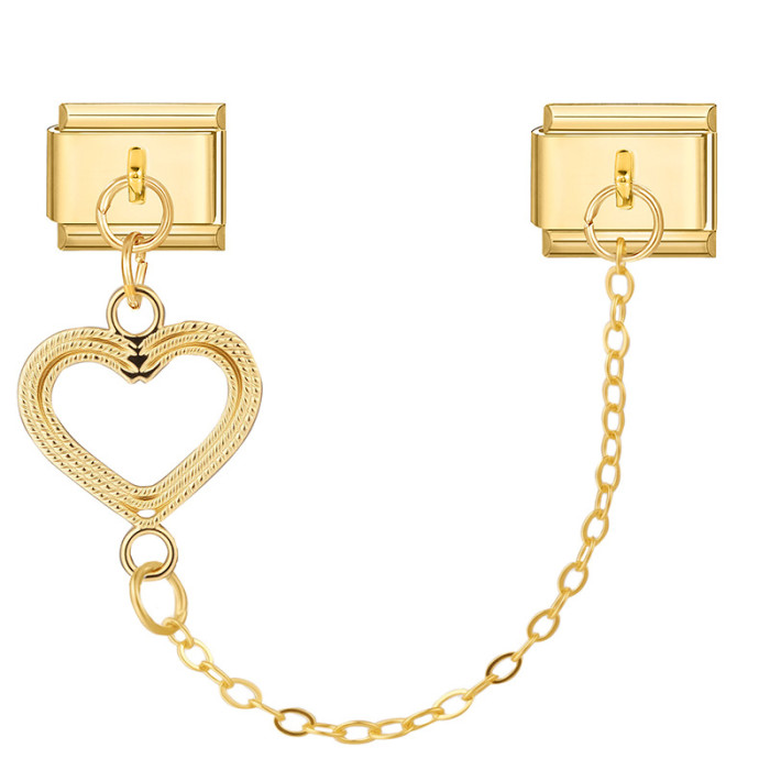 Italian Double Pendant Module Design Personality Pendant Jewelry DIY Creative Fashion Fresh Module Ring Accessories