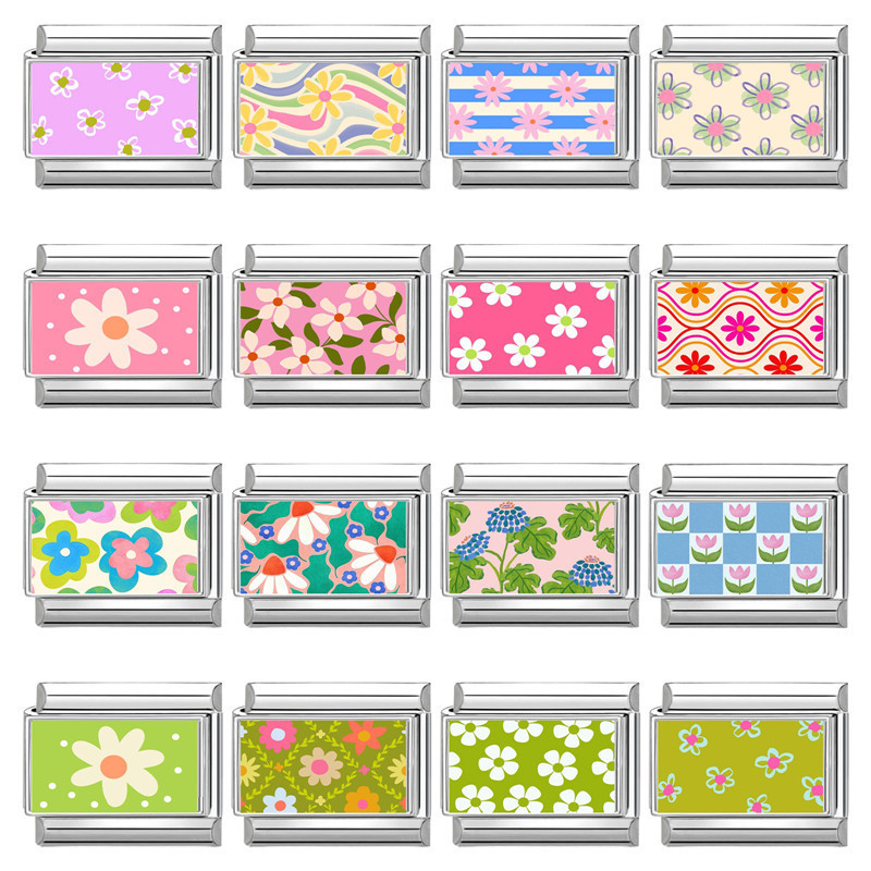 Cross-Border EU Fresh Floral Style Multifunctional Italian Fresh Creative DIY Splicable Module Bracelet