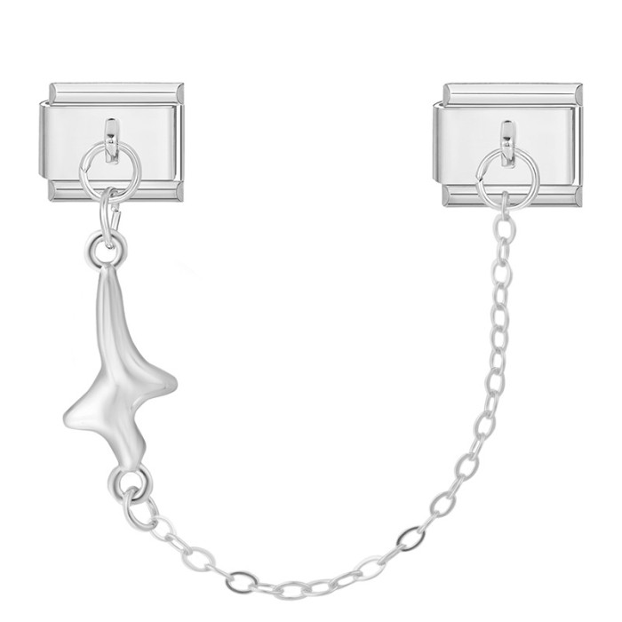 DIY Double Pendant Creative Bracelet Personalized Ring Pendant DIY Steel Base Pendant Fresh Italian Module Accessories