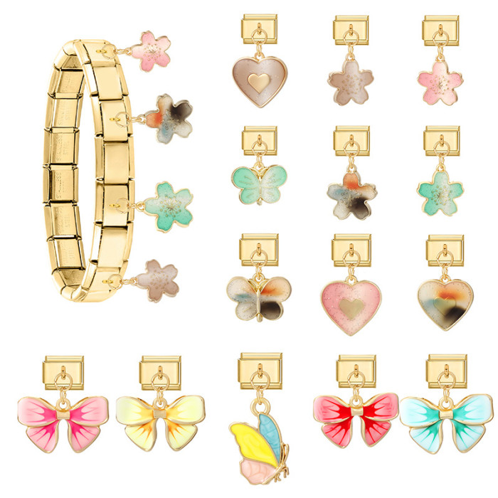 Cross-Border Gold Module Exquisite DIY Multifunctional Fashion Sweet Creative Necklace Pendant Bracelet Jewelry Accessories