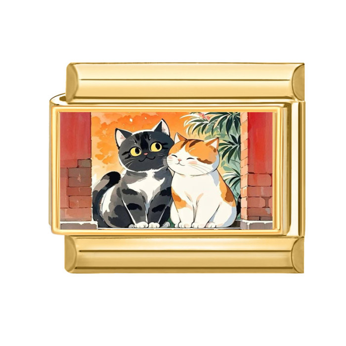 Gold Base Series Cat Dog Animal Elements Multifunctional Italian Creative DIY Splicable Module Bracelet