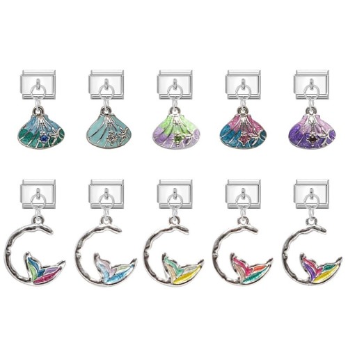 Cross-Border Charm Steel Color Charms Fashion Light Luxury DIY Bracelet Accessories Creative Module Bracelet Italian Jewelry