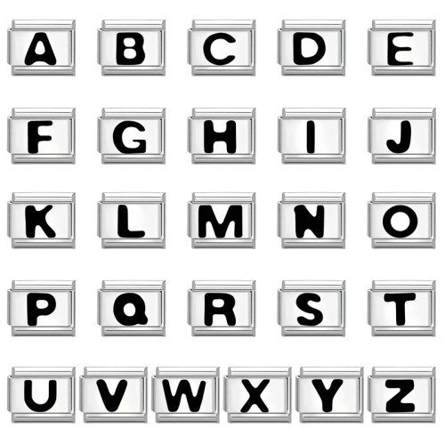 Steel Color Charms Module Fashion DIY Interlocking Bracelet Letter Style Creative Jewelry Multifunctional Exquisite Accessories
