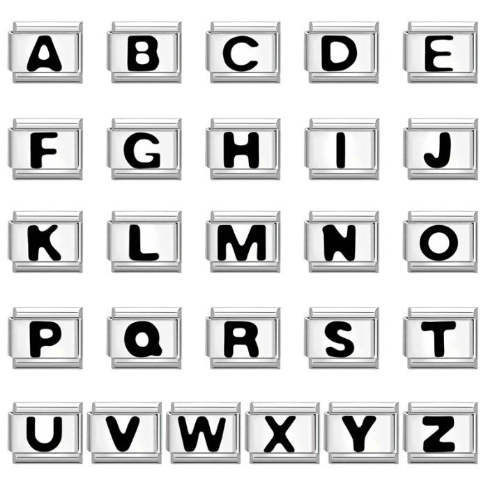 Steel Color Charms Module Fashion DIY Interlocking Bracelet Letter Style Creative Jewelry Multifunctional Exquisite Accessories
