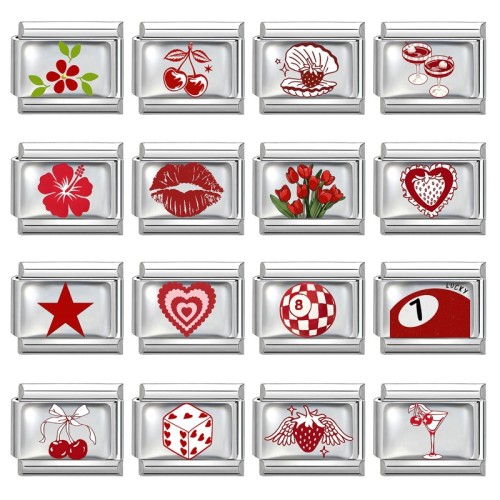 Italian Modular Colorful Element Red Pattern DIY Creative Multifunctional Italian Interlocking Modular Bracelet