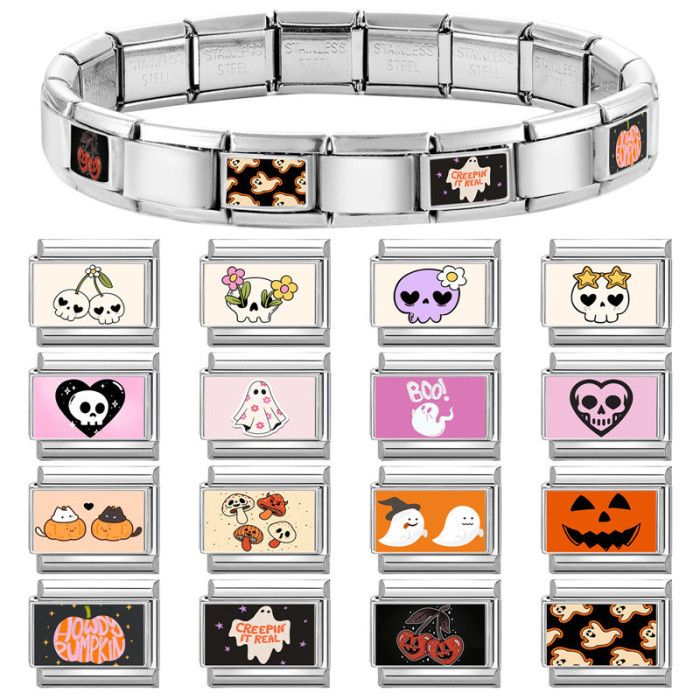 Halloween Creative Birthday Gift Charming Handmade DIY Creative Multifunctional Italian Splicable Module Bracelet