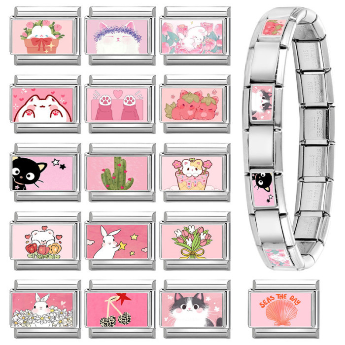 Cross-Border EU Watch Strap Accessories Pink Series Multifunctional Italian Creative DIY Modulable Bracelet