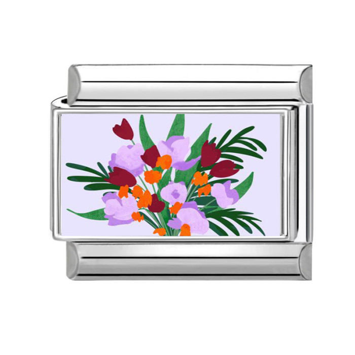 Cross-Border EU Colorful Creative DIY Fresh Floral Multifunctional Italian Interlocking Module Bracelet