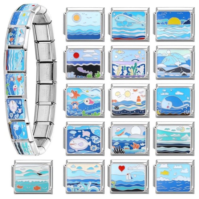 Cross-Border Stitchable Bracelet Fresh Ocean Elements Vintage Module DIY Creative Jewelry Multifunctional Exquisite Accessories