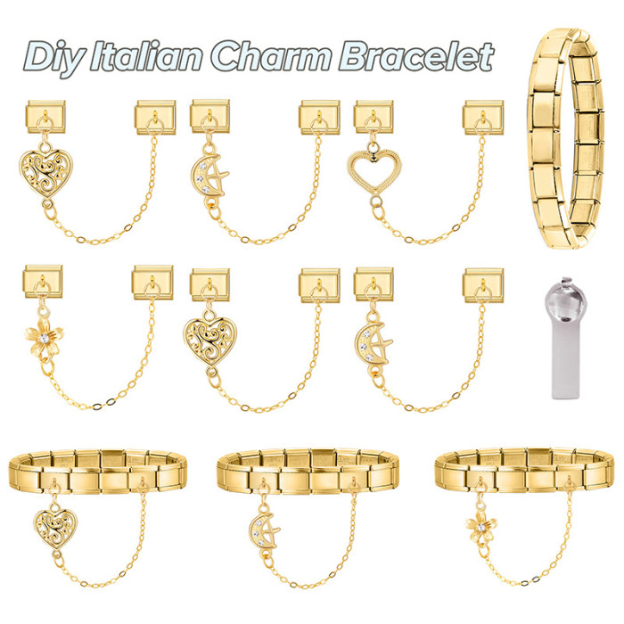 Italian Double Pendant Module Design Personality Pendant Jewelry DIY Creative Fashion Fresh Module Ring Accessories