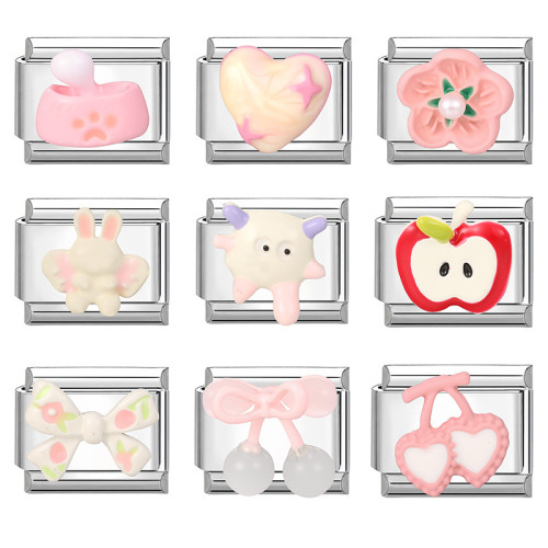 Cross-Border Creative Pink Series Cute Cartoon Exquisite Versatile DIY Multi-Functional Italian Splicable Module Bracelet