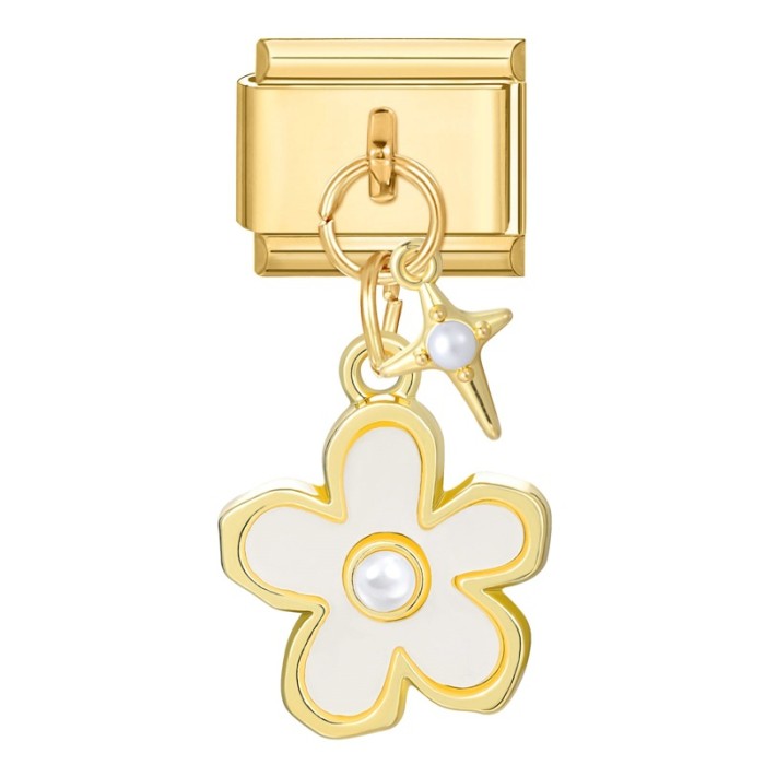 Cross-Border Double Pendant Gold Module Creative Fashion Simple Interlocking Multifunctional DIY Bracelet Jewelry Accessories