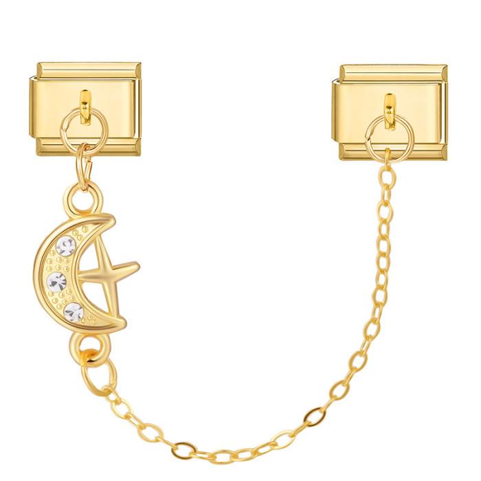 Italian Double Pendant Module Design Personality Pendant Jewelry DIY Creative Fashion Fresh Module Ring Accessories