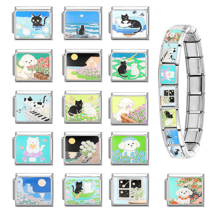 Italian Modular Design Pet Series DIY Creative Multifunctional Italian Interlocking Modular Bracelet