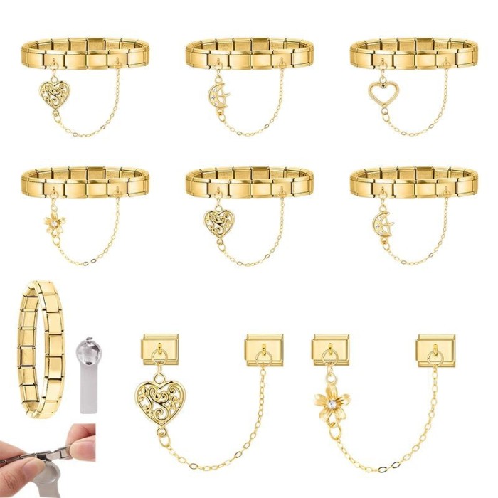 Italian Double Pendant Module Design Personality Pendant Jewelry DIY Creative Fashion Fresh Module Ring Accessories