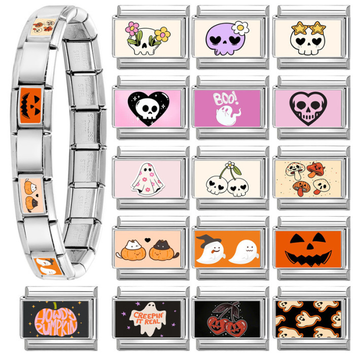 Halloween Creative Birthday Gift Charming Handmade DIY Creative Multifunctional Italian Splicable Module Bracelet
