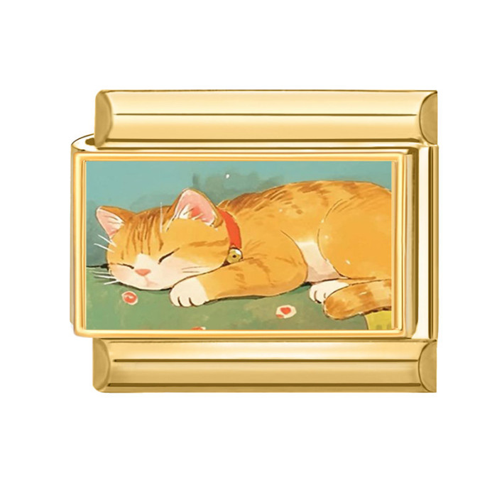 Gold Base Series Cat Dog Animal Elements Multifunctional Italian Creative DIY Splicable Module Bracelet