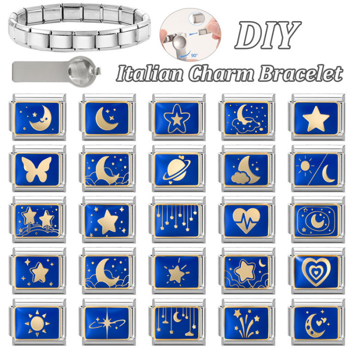 European and American Cross-Border Magic Star and Moon Series Retro Splicable Multifunctional Exquisite Module Jewelry DIY Bracelet Accessories