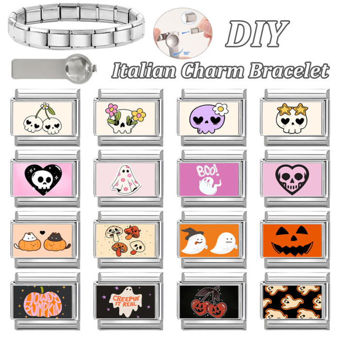 Halloween Creative Birthday Gift Charming Handmade DIY Creative Multifunctional Italian Splicable Module Bracelet