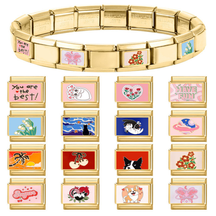 Module Multifunctional Gold DIY Creative Birthday Gift Creative Italian Splicable Jewelry Accessories Bracelet