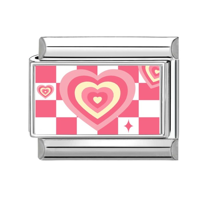 Pink Series Heart Five-Pointed Star Cherry Element Multifunctional Italian Creative DIY Interlocking Module Bracelet