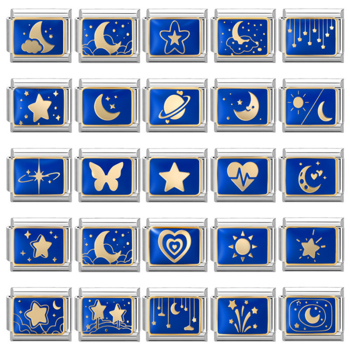 European and American Cross-Border Magic Star and Moon Series Retro Splicable Multifunctional Exquisite Module Jewelry DIY Bracelet Accessories