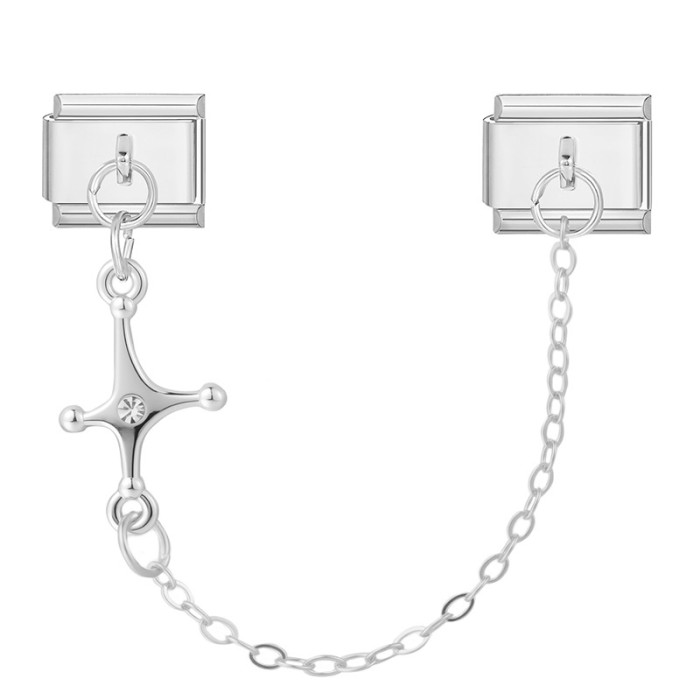 DIY Double Pendant Creative Bracelet Personalized Ring Pendant DIY Steel Base Pendant Fresh Italian Module Accessories