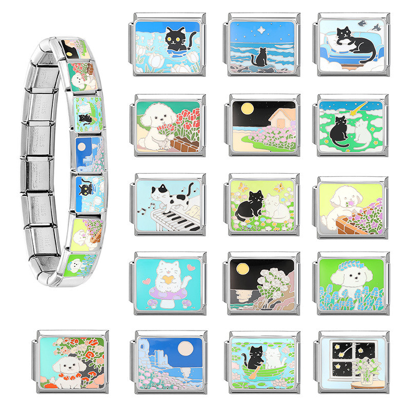 Italian Modular Design Pet Series DIY Creative Multifunctional Italian Interlocking Modular Bracelet