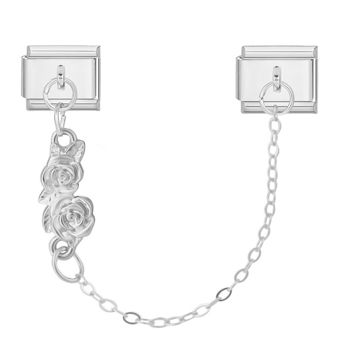DIY Double Pendant Creative Bracelet Personalized Ring Pendant DIY Steel Base Pendant Fresh Italian Module Accessories