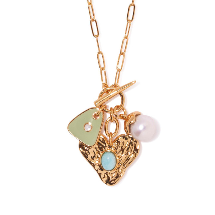Colorful Multi-Pendant Necklace Star Pendant Heart Pendant Simple Necklace for Women