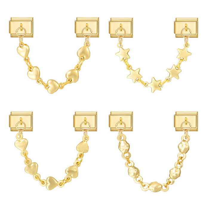 Pendant Creative Double Pendant Bracelet Italian Exquisite DIY Fashion Elegant Ring Anklet Module Jewelry Accessories
