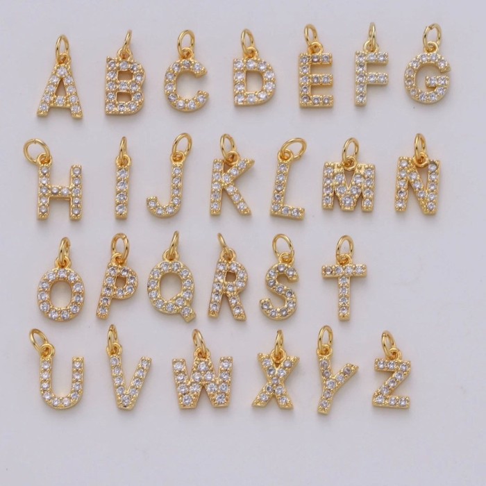Stainless Steel Style Water Lover Knot Necklace Bracelet 26 Letter Pendant DIY Heart Knot Cuban Chain Gold Plated