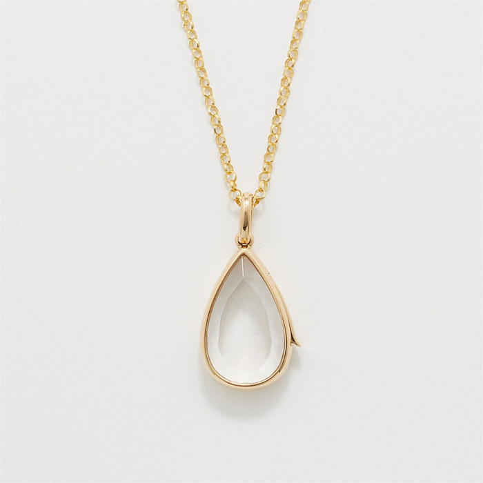 Ocean Heart Openable Necklace Water Drop Pendant Niche Cute Small Item Collarbone Chain Color Retention