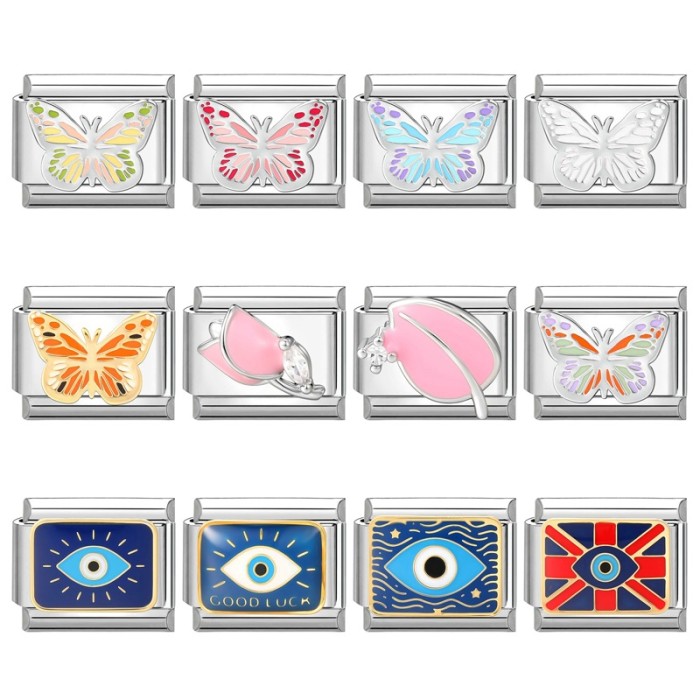 New Regular Style Butterfly Eyes Flower Elements Multifunctional Italian Creative DIY Splicable Module Bracelet