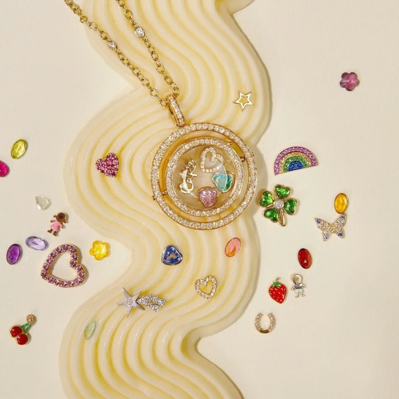 European and American Fashion Trendy Openable Photo Album Eye Four-Leaf Clover DIY Pendant Necklace Transparent Box Copper Electroplated 18K Gold