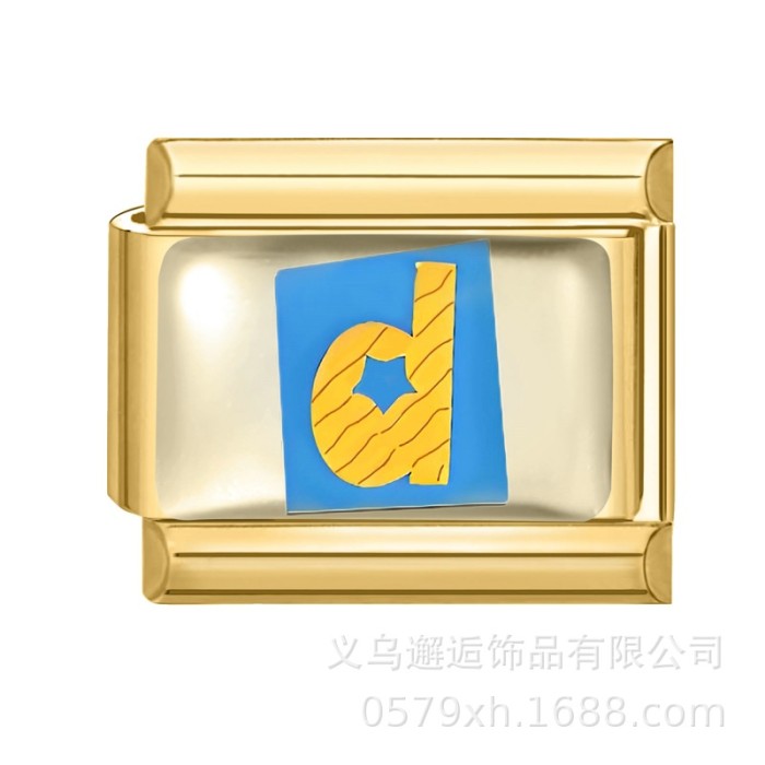 Cross-Border Hot Selling Gold Bottom Letter Series Multi-Functional Italian Creative DIY Splicable EU Module Bracelet