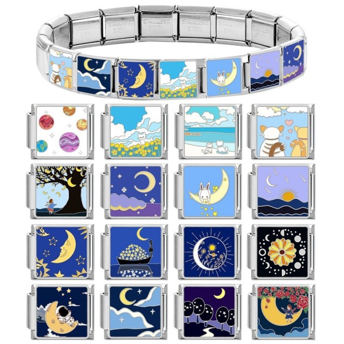 Cross-Border Stitchable Bracelet Fresh Moon Elements Vintage Module DIY Creative Jewelry Multifunctional Exquisite Accessories