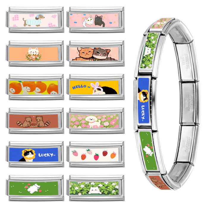 DIY Cute Splicable Long Cute Cartoon Style Modular Creative Multifunctional Fashion Simple Bracelet Jewelry Accessories