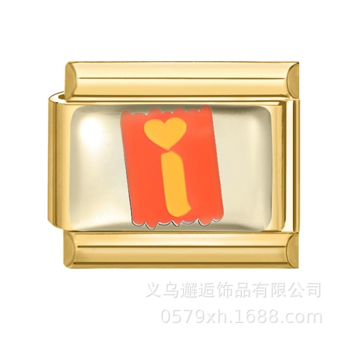 Cross-Border Hot Selling Gold Bottom Letter Series Multi-Functional Italian Creative DIY Splicable EU Module Bracelet
