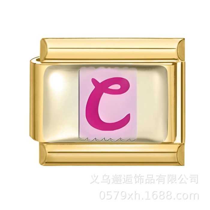 Cross-Border Hot Selling Gold Bottom Letter Series Multi-Functional Italian Creative DIY Splicable EU Module Bracelet