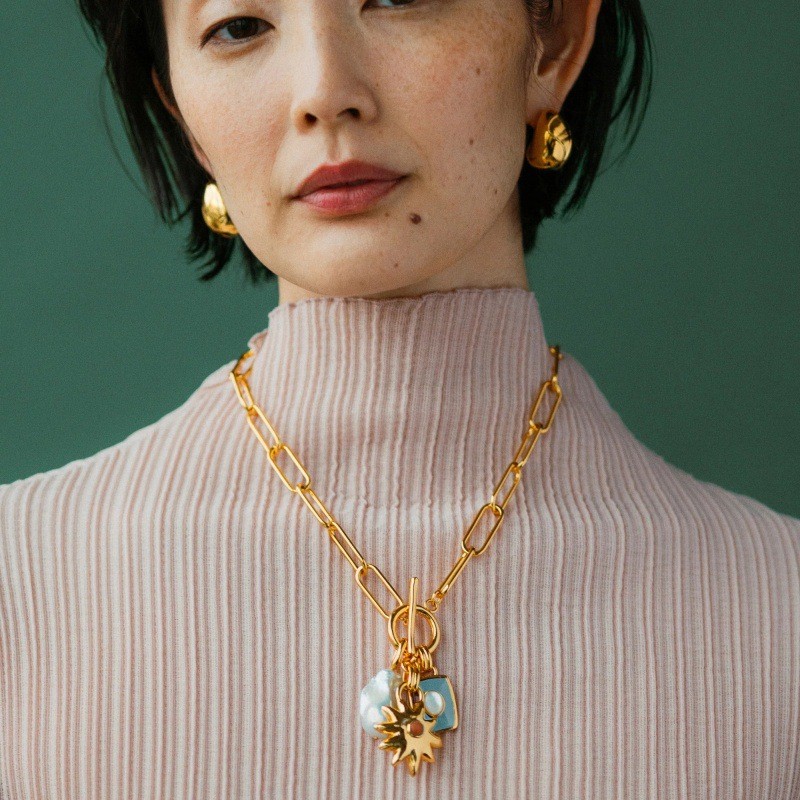 Colorful Multi-Pendant Necklace European and American Cross-Border Star Pendant Heart Pendant Simple Necklace for Women