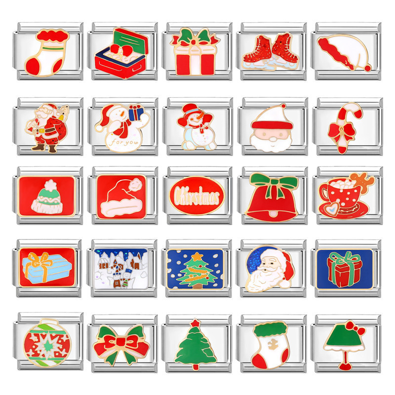 Cross-Border Italian Module Creative Personality Free DIY Cartoon Fashion Christmas Bracelet Accessories DIY Jewelry