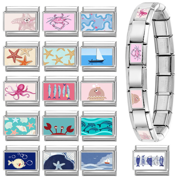 Ocean Elements Exquisite Versatile Fresh Cute DIY Creative Multifunctional Italian Interlocking Module Bracelet