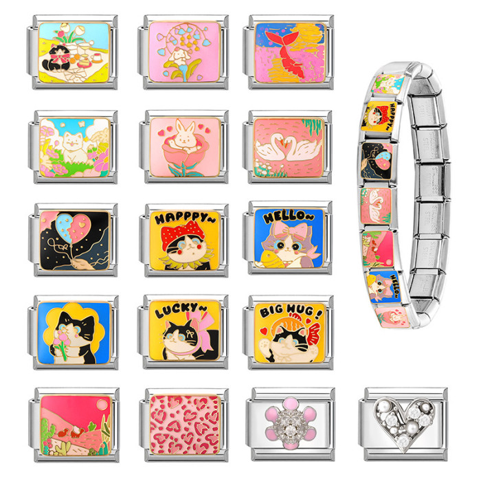 Italian Charms Sweet Splicable Module Multifunctional DIY Creative Fashion Simple Bracelet Jewelry Accessories