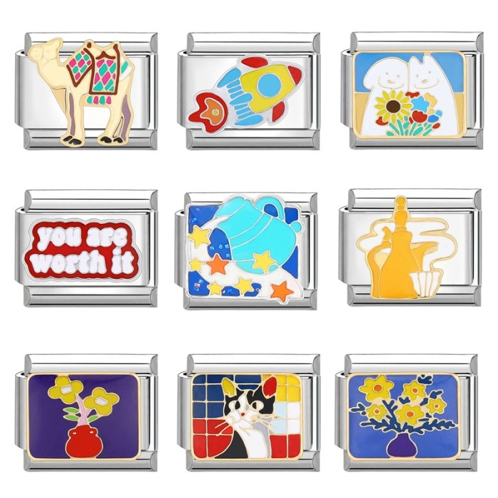 Charms Bracelet Magic Creative Cartoon DIY Module Jewelry Personalized Steel Base Handmade Craft Bracelet Accessories