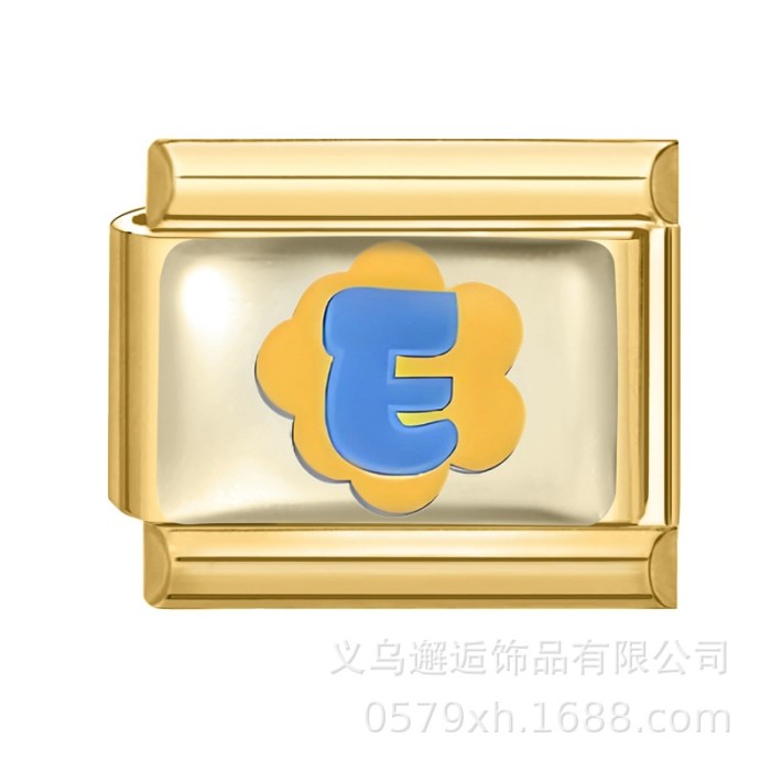 Cross-Border Hot Selling Gold Bottom Letter Series Multi-Functional Italian Creative DIY Splicable EU Module Bracelet