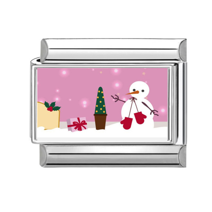 Christmas Series Exquisite Versatile Cartoon Pink DIY Creative Multifunctional Italian Interlocking Module Bracelet