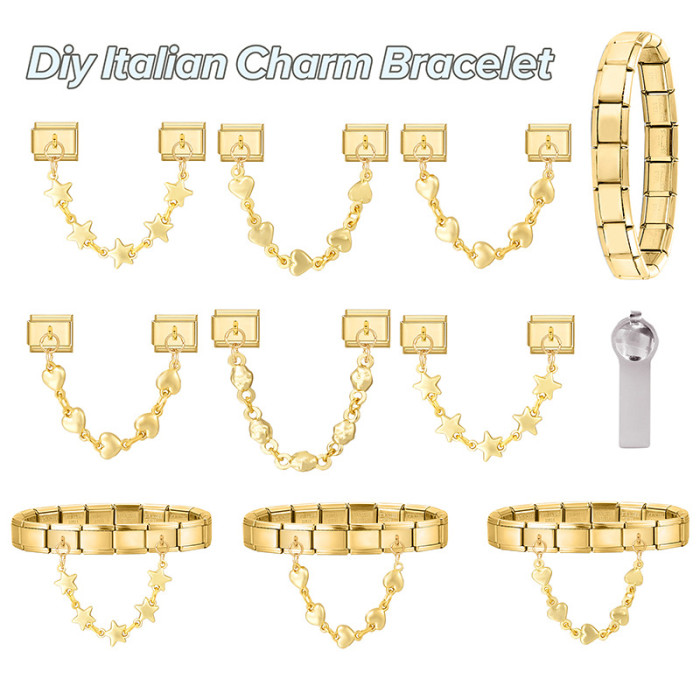 Pendant Creative Double Pendant Bracelet Italian Exquisite DIY Fashion Elegant Ring Anklet Module Jewelry Accessories