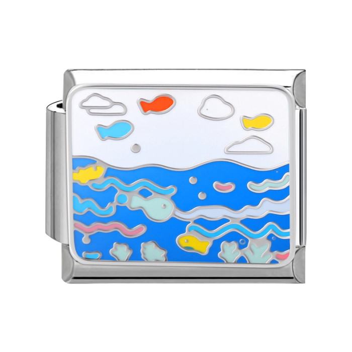 Cross-Border Charms Module Handmade Ocean Elements DIY Italian Module Stitching Bracelet Detachable Elastic Bracelet
